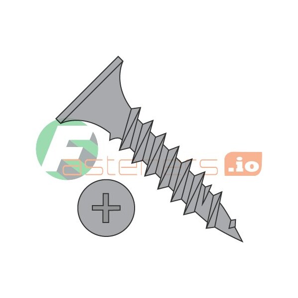 Newport Fasteners Drywall Screw, #10 x 3-3/4 in, Steel, Flat Head Phillips Drive, 800 PK 470891 - main